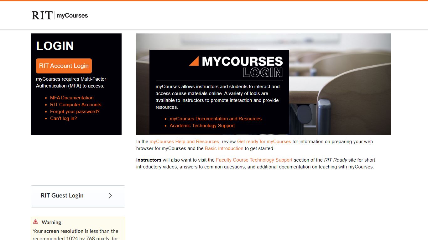 Login - RIT myCourses